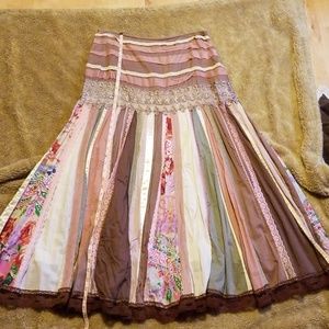 Pink Boho maxi skirt.